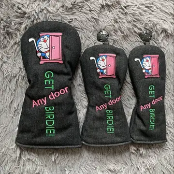 새상품 [ 3세트 ] 도라에몽 데님 골프 클럽 골프헤드커버 1+3+UT