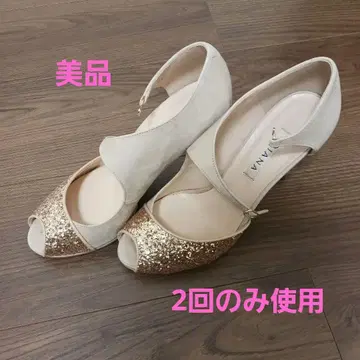 오픈토 하이힐 베이지/골드