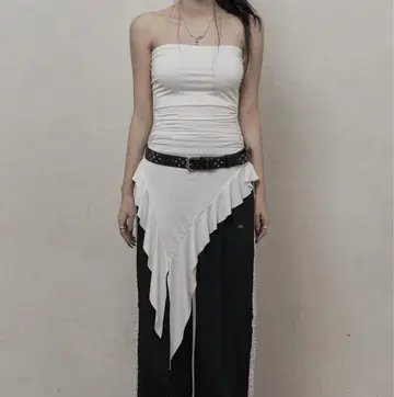 KHAKIPOINT 러플 레이어드 탑 (ivory)