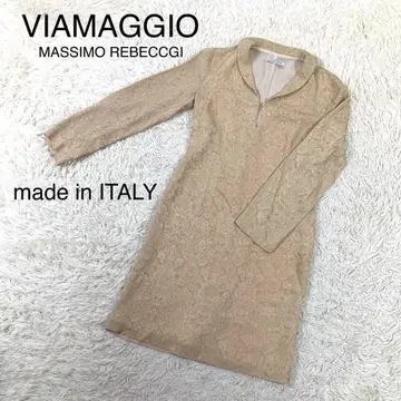 [ 이탈리아제 ] VIAMAGGIO 다마스크 무늬 무릎 기장 원피스