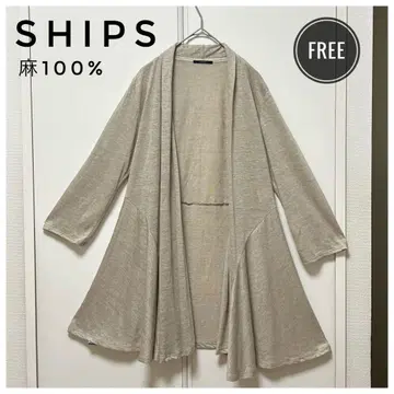 일본제 린넨 100% 쉽스 가디건 버튼리스 베이지 FREE