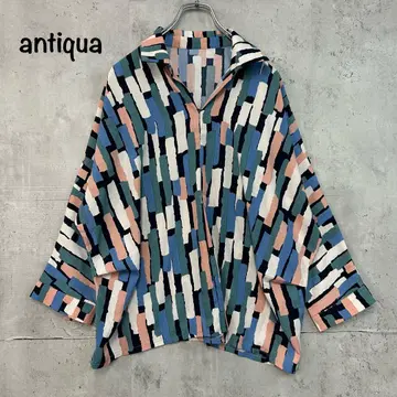 antiqua 안티카 폴리에스테르 셔츠 올 패턴 풀오버 티셔츠