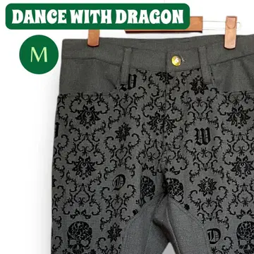 댄스 위드 드래곤 골프 팬츠 스컬 디자인 올 패턴 크롬하츠