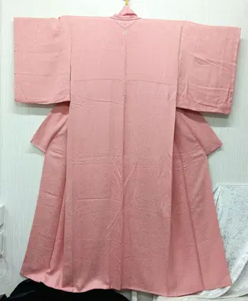 이로무지 히토츠몬 기모노 일본 의류 순수 실크 쇼와 레트로 핑크