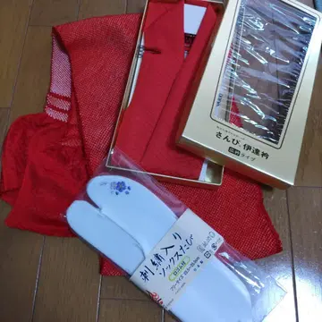 빨간색, 레이어트 카라, 오비 장식 천, 자수 장식 타비