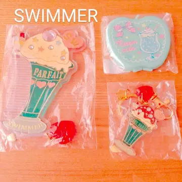 SWIMMER 스위머 파르페 크림 소다 키링 사과 빗 거울