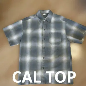 CAL TOP 옴브레 체크 반팔 셔츠