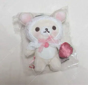 코리락쿠마 리락쿠마 화이트 딸기 매달리는 봉제 인형 봉제 인형