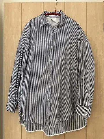 Spick & Span 펄 버튼 스트라이프 긴팔 빅 셔츠