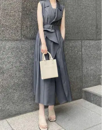 FRAY I.D 아지메 라펠 테일러드 원피스