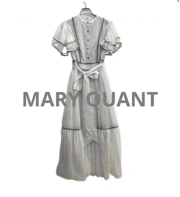 택 포함 미사용 새상품 MARY QUANT 시어 프릴 드레스