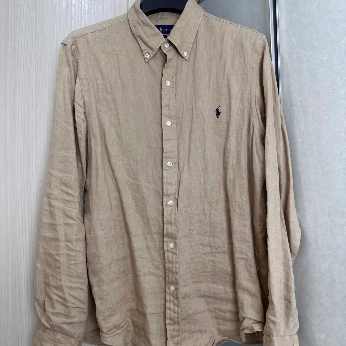 Polo Ralph Lauren Beige Linen Shirt Slim Fit L