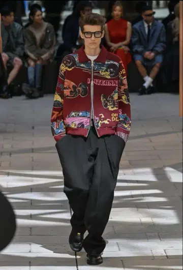25ss Sacai Car Race Print Knit Blouson