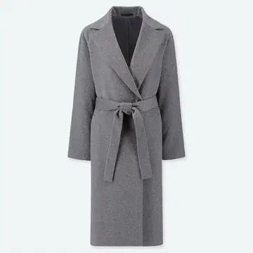 UNIQLO 울 블렌드 랩 코트 롱 고급 심플
