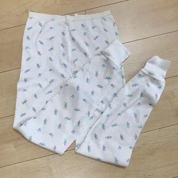vintage 서멀 와플 팬츠 꽃무늬
