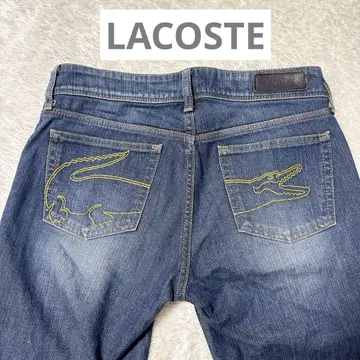 LACOSTE 부츠컷 데님 악어 빅 자수 악어 포켓 L 사이즈