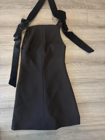 자라 새상품 ZARA 어깨 리본 미니 원피스