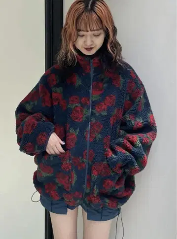 jouetie 패턴 보아 자켓 네이비 새상품급