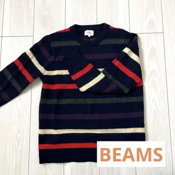 BEAMS 스트라이프 니트 스웨터 L 남성용 빔즈 오샤레 니트