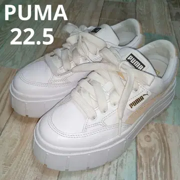 푸마 PUMA 22.5 스니커즈 가죽 통굽 메이즈 턱 화이트