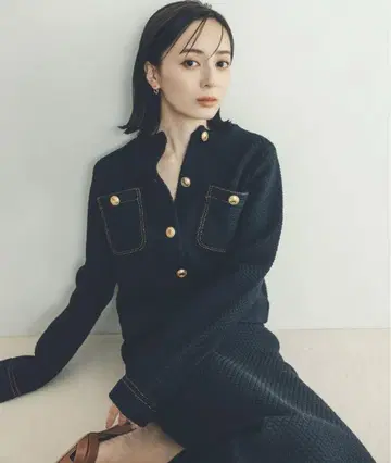 anuans 아뉴앙스 노카라 니트 자켓