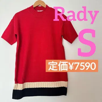 미사용 새상품 Rady 니트 레드 레이디 S 스웨터 원피스 빨간색