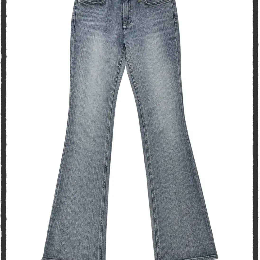 【PALEJADE】Low-Rise Wide Denim - Bullet Demage Handbrush PALE JADE | 페일제이드 Pale Jade Handbrush Low-Rise Bootcut