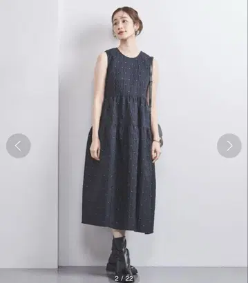 UNITED ARROWS 슬리브리스 A라인 티셔츠 원피스