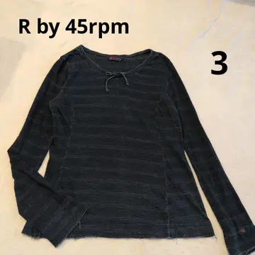R by 45rpm 긴팔 티셔츠 인디고 네이비 나염