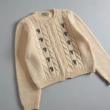 엘엘빈 80s 스코틀랜드제 가디건 아이보리 새상품급