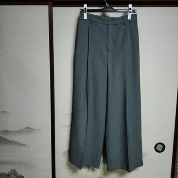 리플렉트 와이드 팬츠 그린 계열 허리밴딩