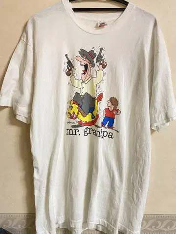 80's Jim Benton 'Mr.grandpa' 프린트 T셔츠 XL.