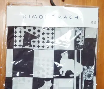 미사용 새상품 Kimonomachi 고양이 패턴 유카타 네이비 x 화이트