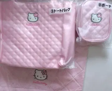 [ 새상품 ] 헬로키티 복권 토트백 파우치 핸드 타월 3종 세트