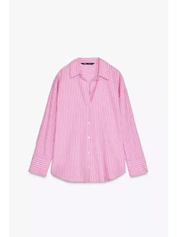 ZARA 자라 스트라이프 셔츠 핑크