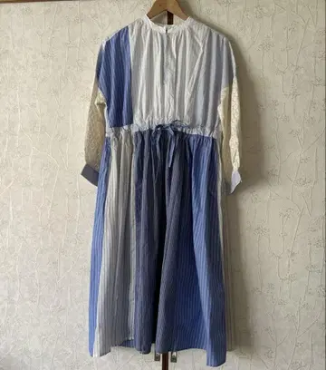 미사용 Nesessaire 원피스 레이스 패치워크 면 네세세아 F