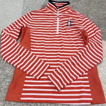 [고품질] Munsingwear 여성용 M 하프 지퍼 스트라이프 의류