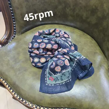 [ 새상품급 ] 45R 45rpm 거즈 코몬 무늬 스톨 인디고 코튼