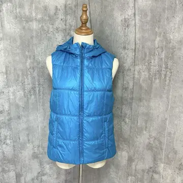 UNIQLO 다운 베스트 후드 부착 심플 캐주얼 방한 따뜻한