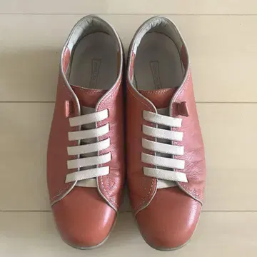 오렌지 가죽 스니커즈 타입 26cm