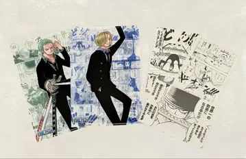 ONE PIECE 콤비세트 조로 상디 클리어 파일 엽서