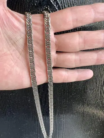 순 티타늄 6면 트리플 키헤이 목걸이 50cm 매우 세련되었습니다