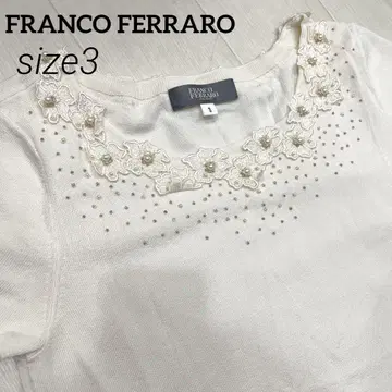 프랑코 페라로 꽃 모티브 반팔 니트 상의 size 3 새상품급