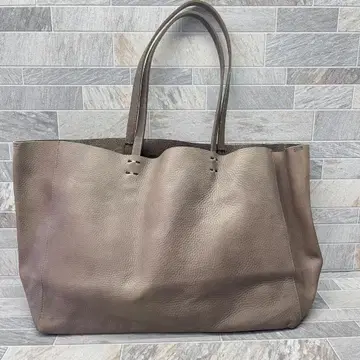 pas de calais 그레이지 가죽 토트백