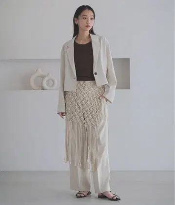 LOWRYSFARM 마크라메 랩 벨트 베이지 미사용 새상품