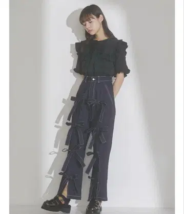 merry jenny 메리제니 데님 리본 팬츠
