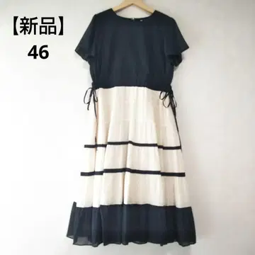 로즈 티아라 바이컬러 롱 원피스 46
