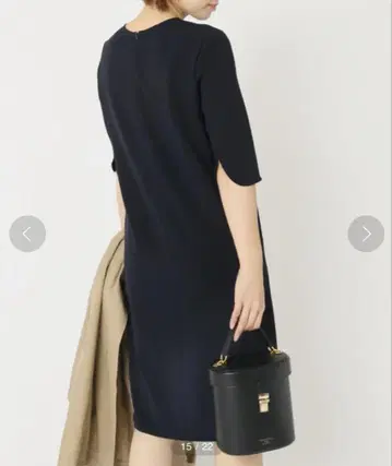 MUSE de Deuxieme classe 트리아세 조젯 원피스 네이비