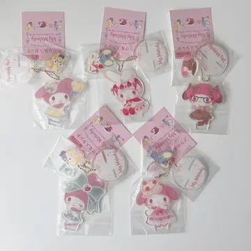 미사용 새상품 새상품급 마이멜로디 아크릴 키링 6개 세트