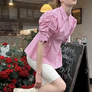 POPPY CANDY PUFF STRIPE SHIRT (PINK)